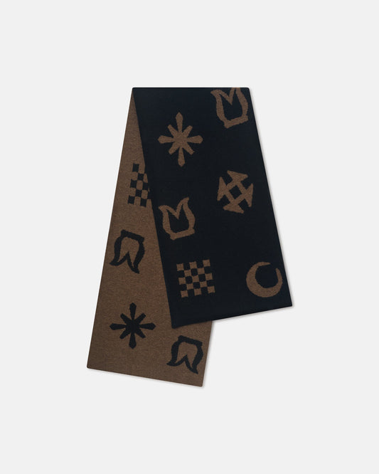 Lance Brushed alpaca scarf - Black/Brown | Nanushka