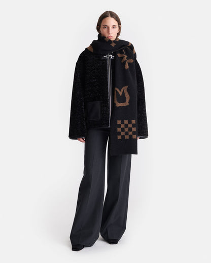 Lance Brushed alpaca scarf - Black/Brown | Nanushka