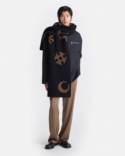 Lance Brushed alpaca scarf - Black/Brown | Nanushka