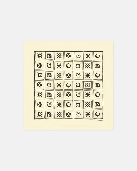 Shoul Silk scarf - Moonbeam/Brown Kopjafa | Nanushka