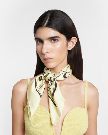 Shoul Silk scarf - Moonbeam/Brown Kopjafa | Nanushka