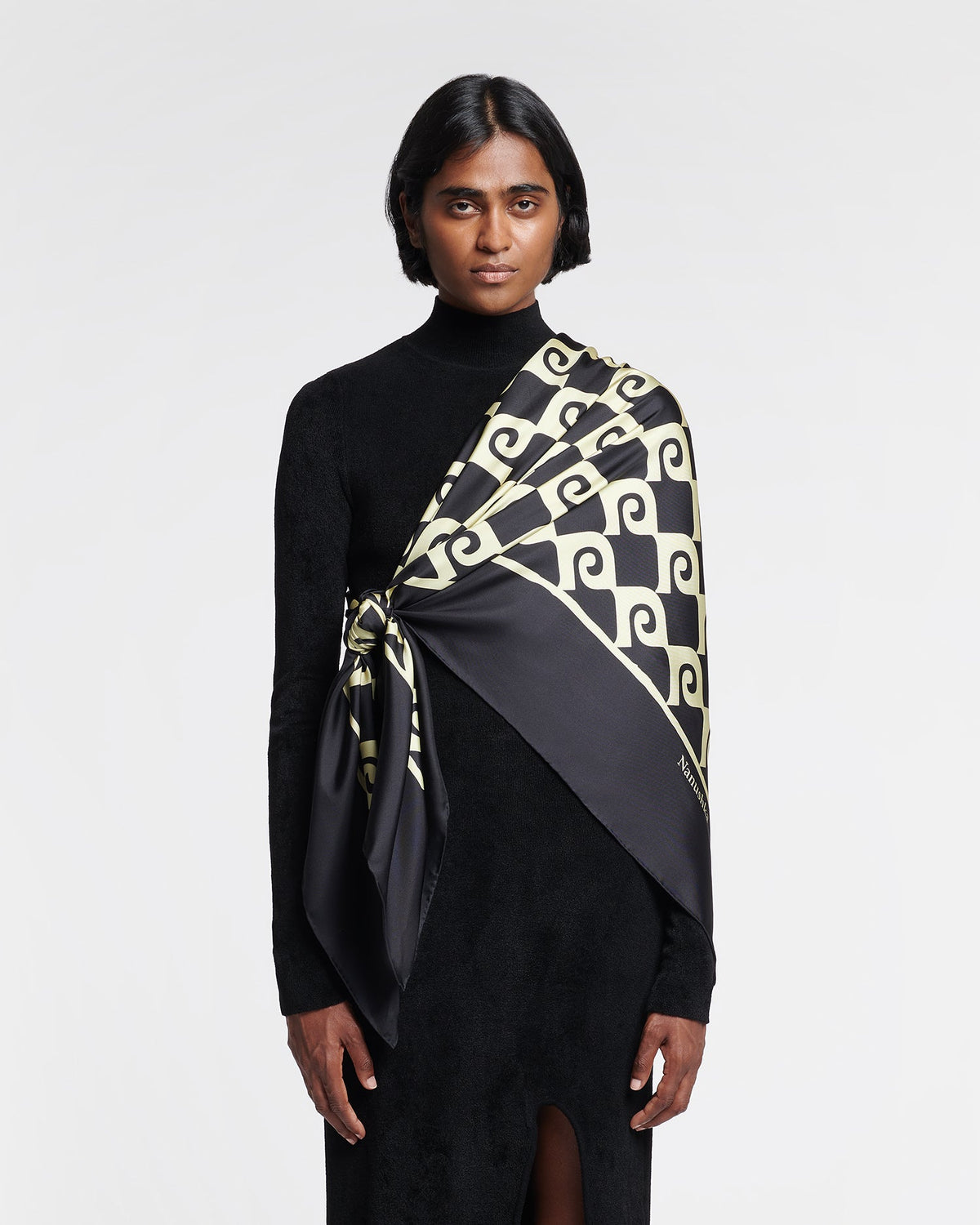 Miani Silk scarf - Diamond Check | Nanushka