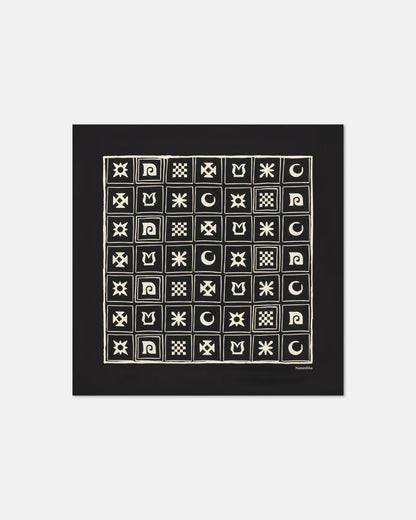 Shoul Silk scarf - Off Black/Beige Kopjafa | Nanushka
