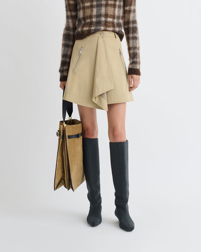 Inge Bonded Trench Mini Skirt - Beige | Nanushka