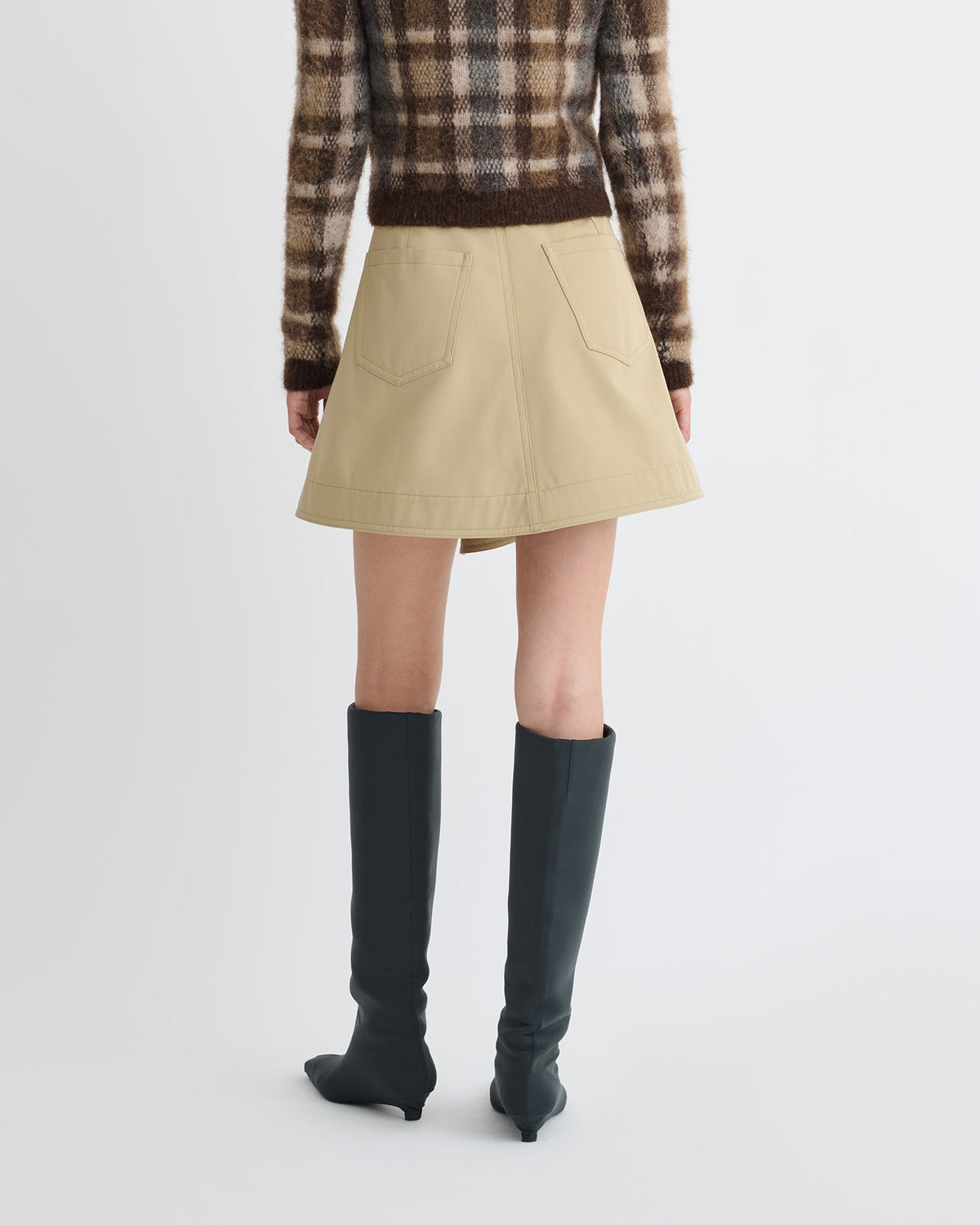 Inge Bonded Trench Mini Skirt - Beige | Nanushka