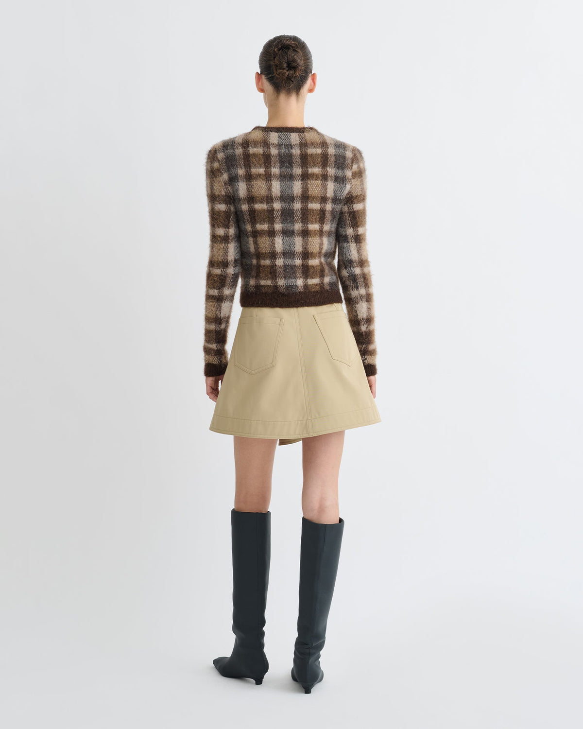 Inge Bonded Trench Mini Skirt - Beige | Nanushka