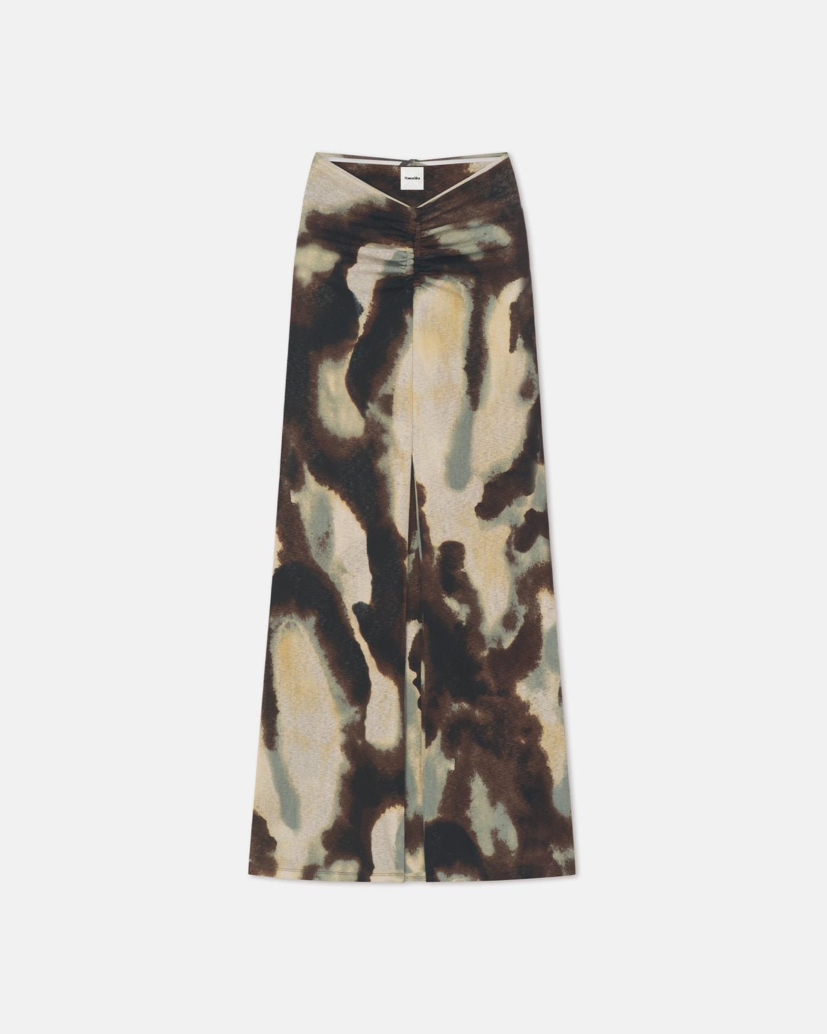 Cheyen Mesh Jersey Long Skirt - Watercolor Sage | Nanushka