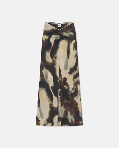 Cheyen Mesh Jersey Long Skirt - Watercolor Sage | Nanushka