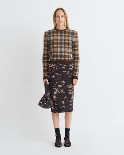 Carisa Midi skirt - Midnight Mocha Brown | Nanushka