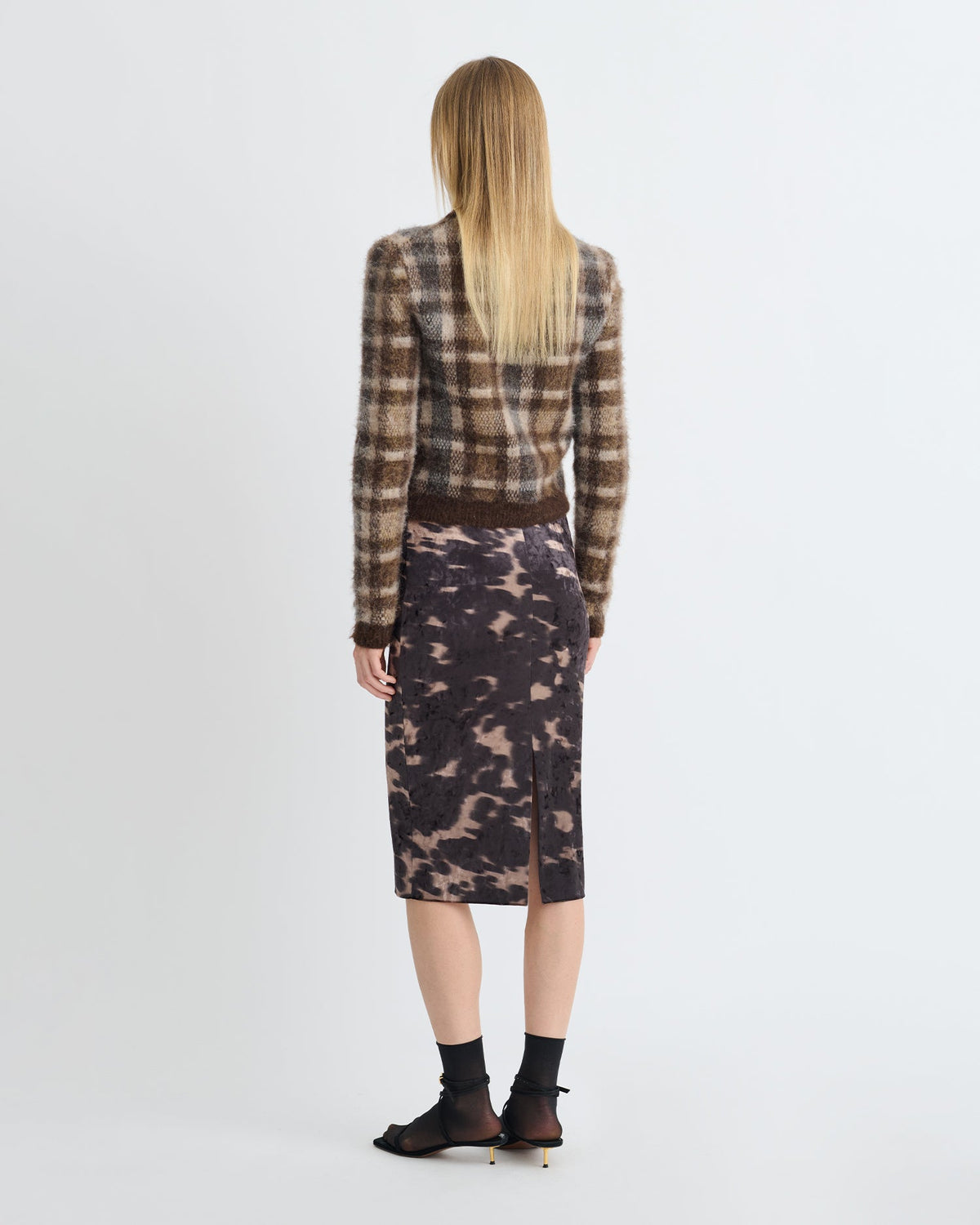 Carisa Midi skirt - Midnight Mocha Brown | Nanushka