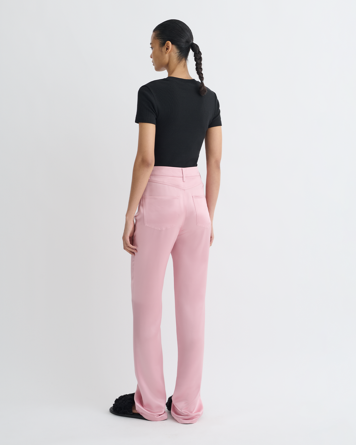 Tita Slip Satin Pants - Pink | Nanushka