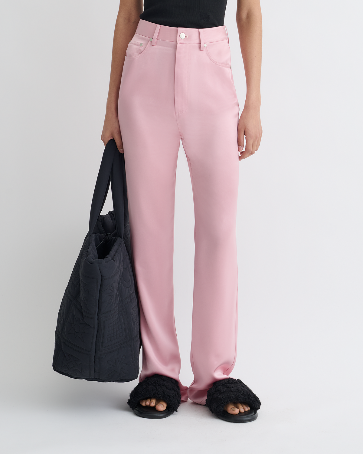Tita Slip Satin Pants - Pink | Nanushka
