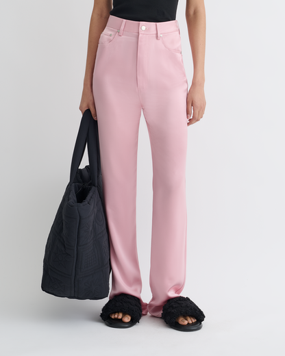 Tita Slip Satin Pants - Pink | Nanushka