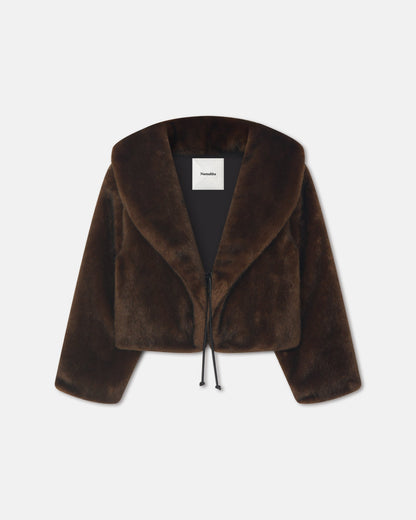 Estel Faux fur jacket - Dark Brown | Nanushka