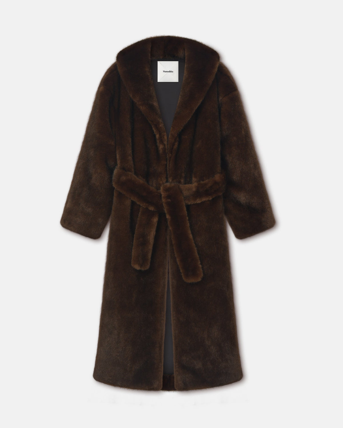 Cariana Faux fur coat - Dark Brown | Nanushka