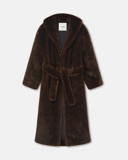 Cariana Faux fur coat - Dark Brown | Nanushka