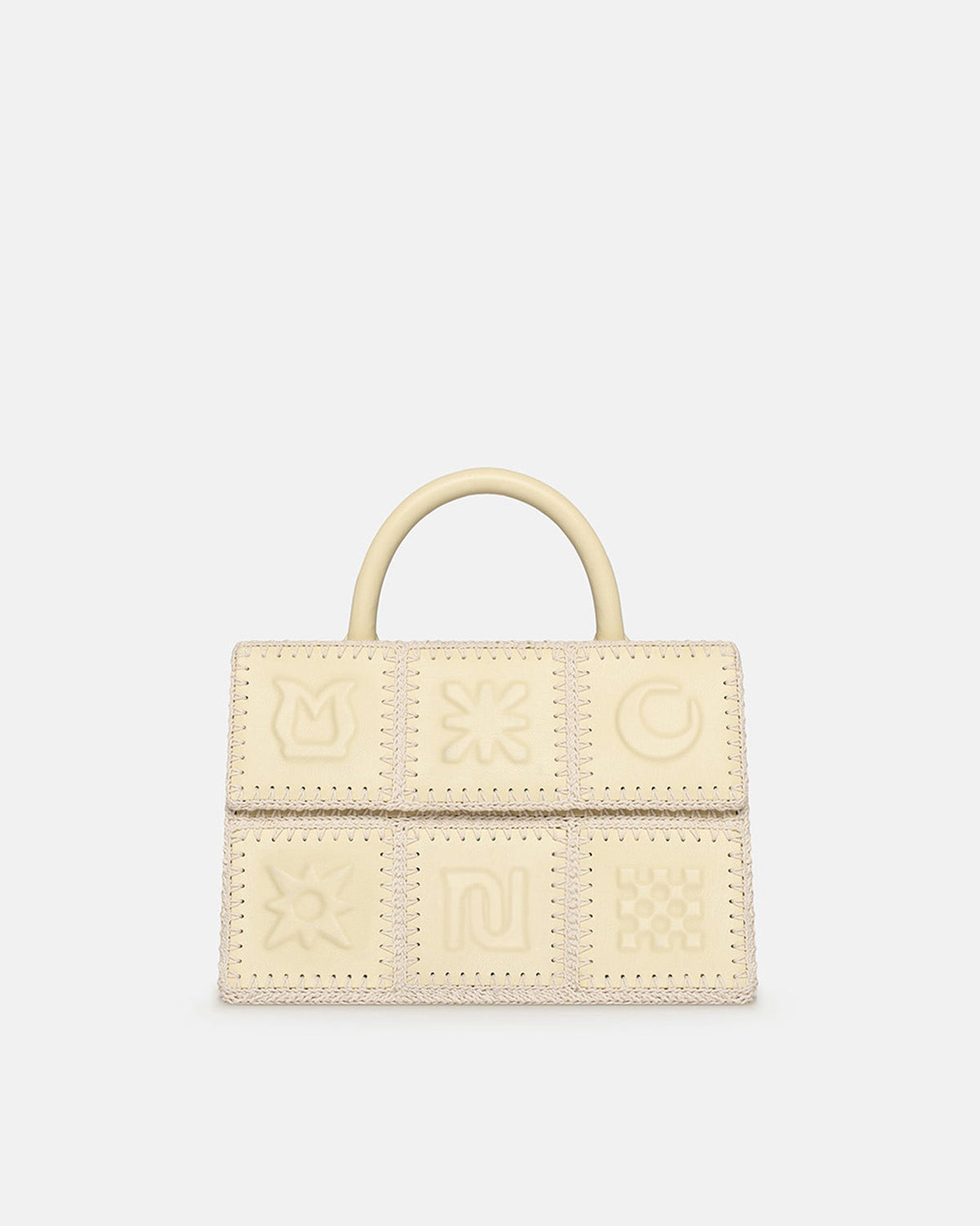 The SANDI Symbol Top handle bag - Moonbeam | Nanushka