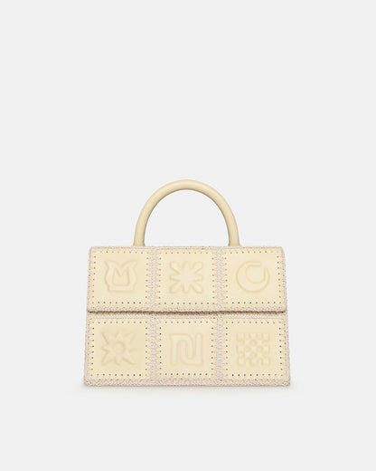 The SANDI Symbol Top handle bag - Moonbeam | Nanushka