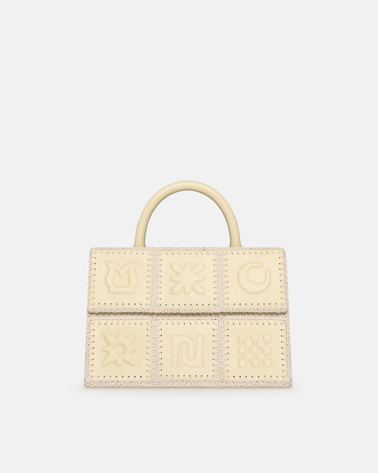 The SANDI Symbol Top handle bag - Moonbeam | Nanushka