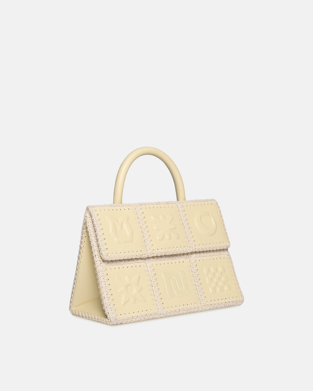 The SANDI Symbol Top handle bag - Moonbeam | Nanushka