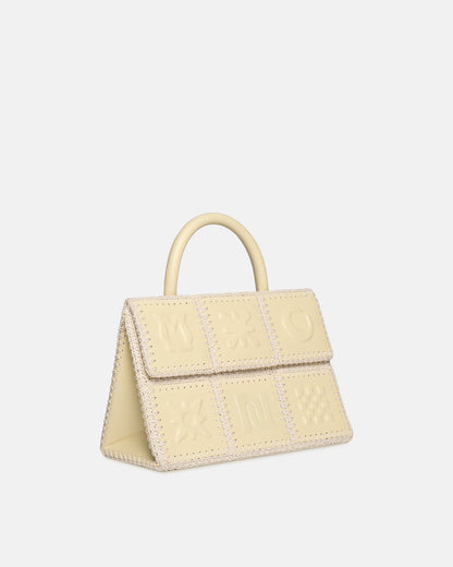 The SANDI Symbol Top handle bag - Moonbeam | Nanushka