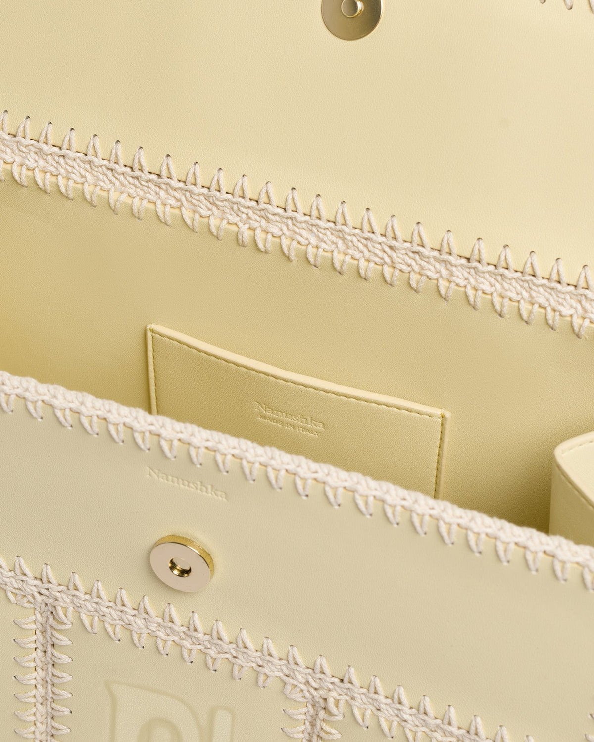 The SANDI Symbol Top handle bag - Moonbeam | Nanushka