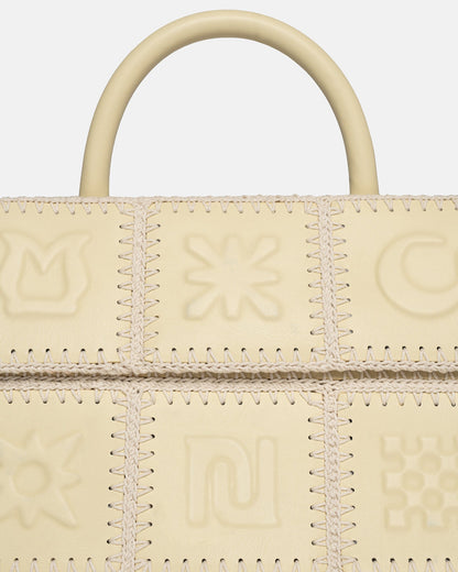The SANDI Symbol Top handle bag - Moonbeam | Nanushka