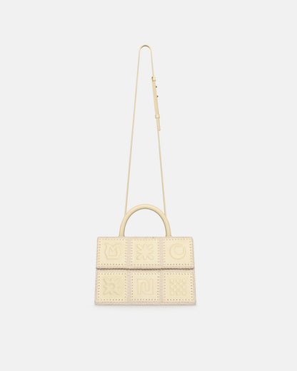 The SANDI Symbol Top handle bag - Moonbeam | Nanushka