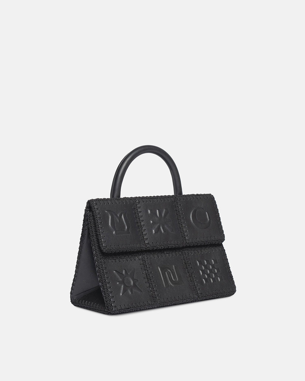 The SANDI Symbol Top handle bag - Black | Nanushka