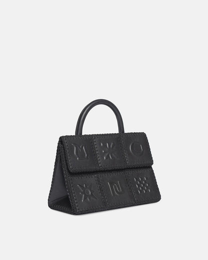 The SANDI Symbol Top handle bag - Black | Nanushka