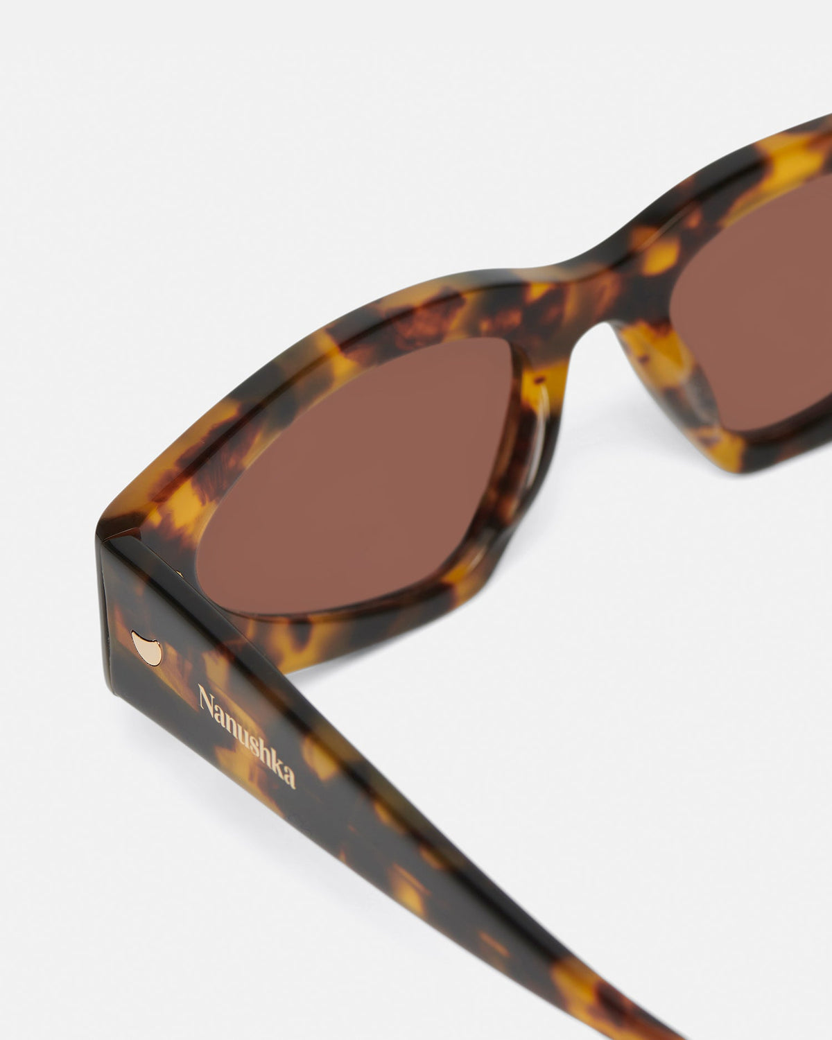 Crista Bio-Plastic D-Frame Sunglasses - Dark Amber | Nanushka