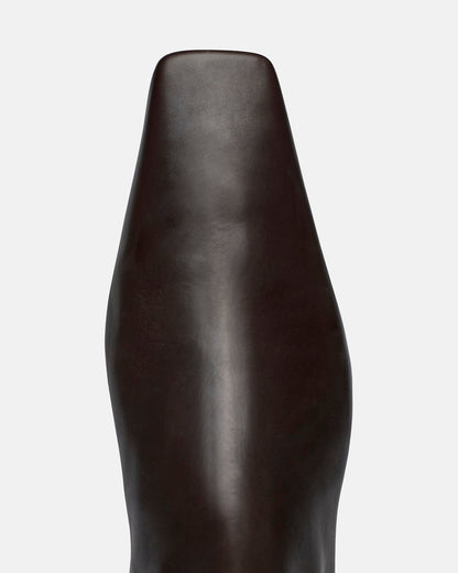 Isla Elongated Square Toe Boots - Dark Chocolate | Nanushka