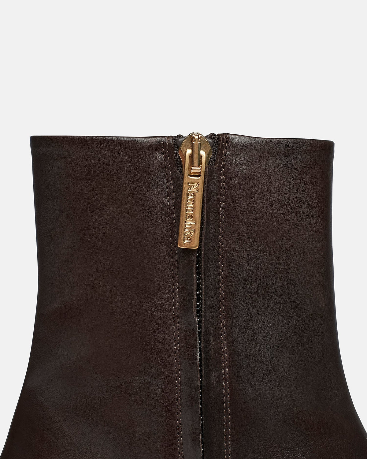 Isla Elongated Square Toe Boots - Dark Chocolate | Nanushka