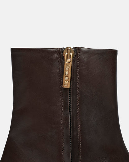 Isla Elongated Square Toe Boots - Dark Chocolate | Nanushka