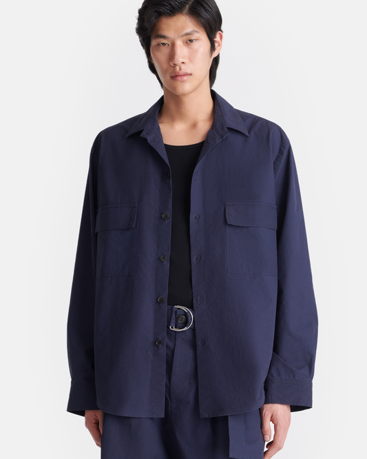 Jari Long-Sleeve Shirt - Navy | Nanushka