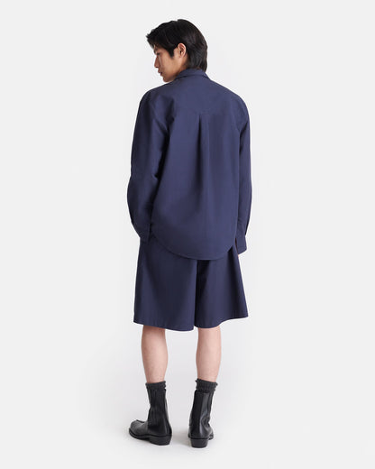Jari Long-Sleeve Shirt - Navy | Nanushka