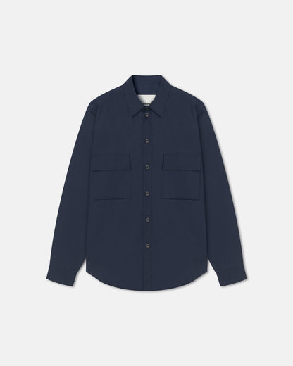 Jari Long-Sleeve Shirt - Navy | Nanushka