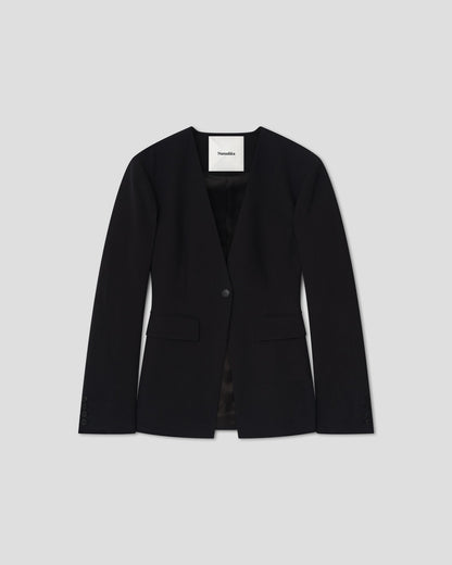 Porset Collarless blazer - Black | Nanushka