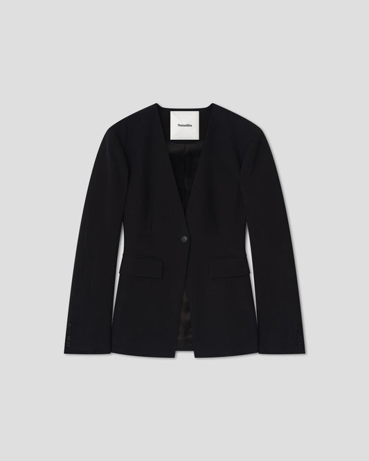Porset Collarless blazer - Black | Nanushka