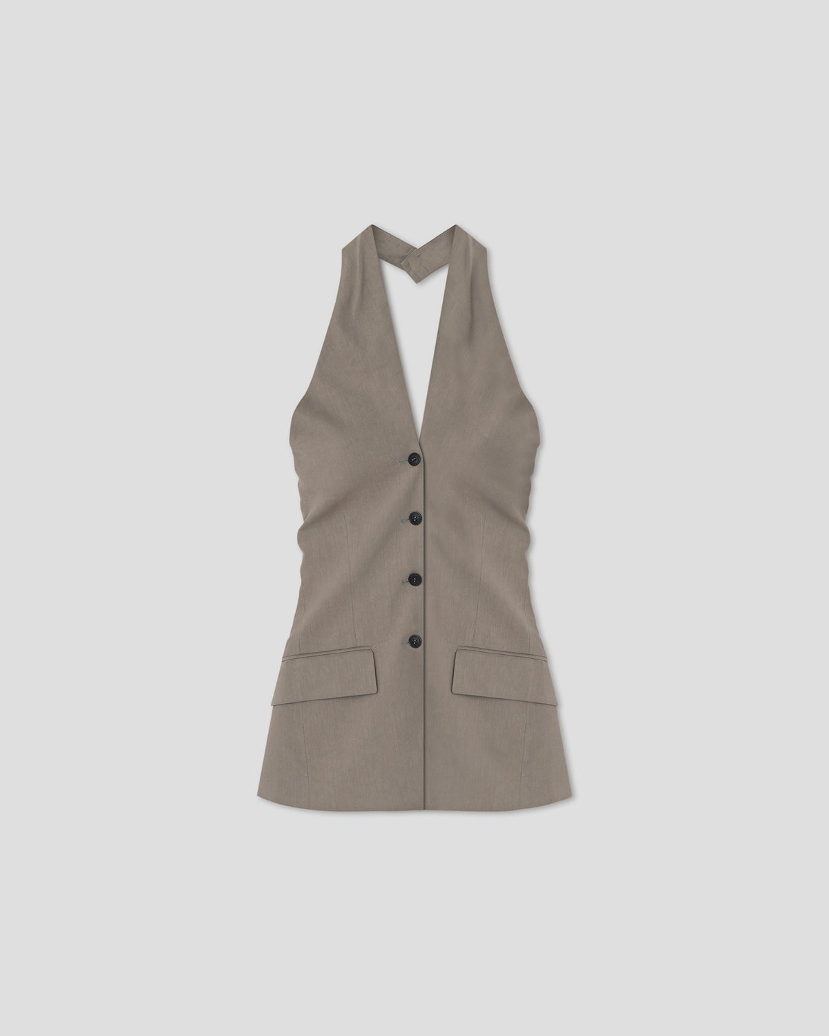 Tarsila Halterneck top - Light Grey | Nanushka