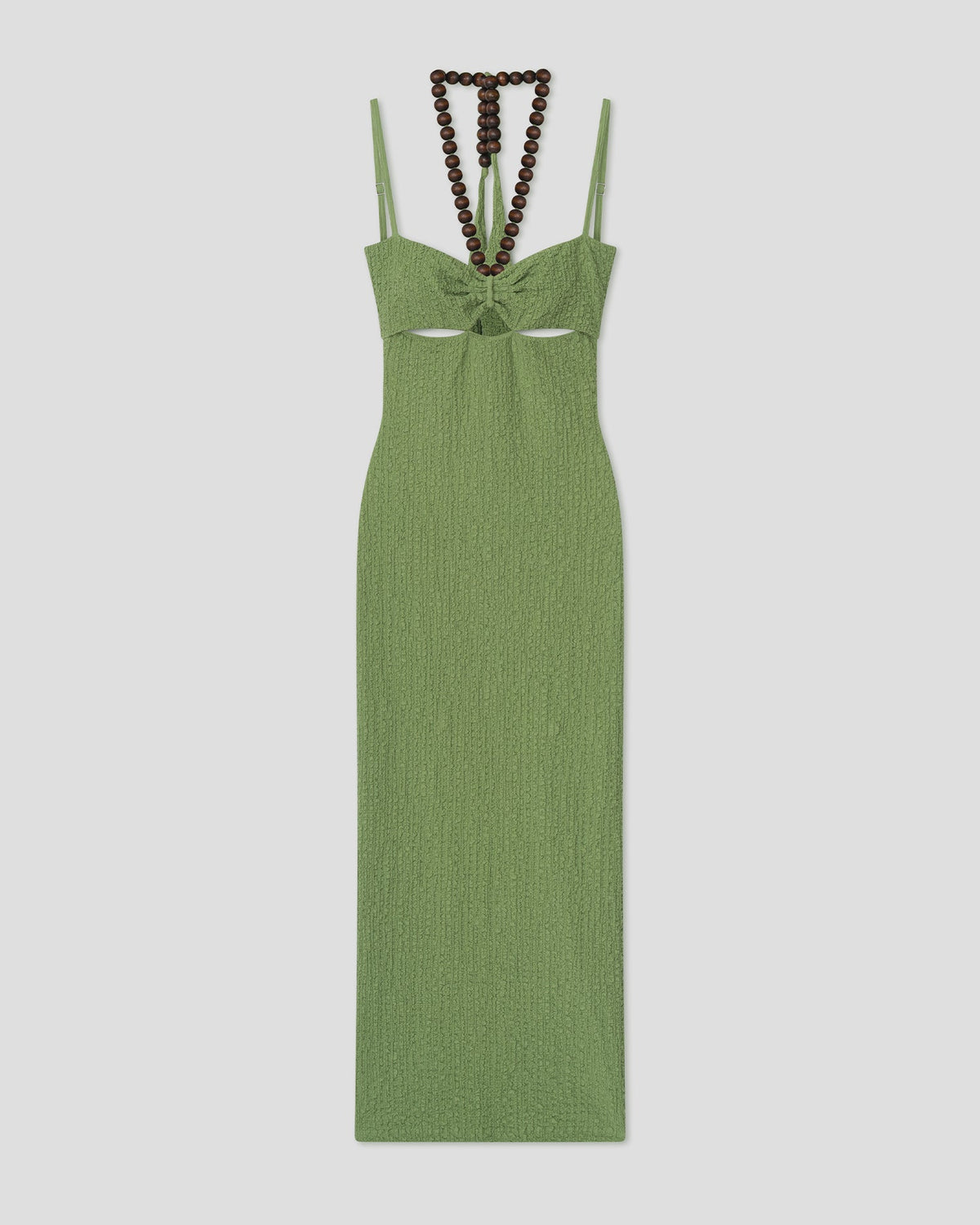 Adelaide Beaded midi dress - Matcha | Nanushka
