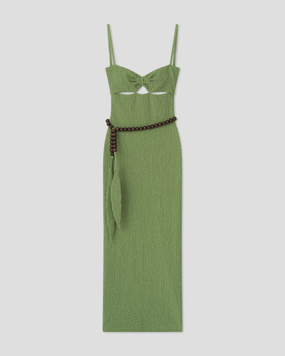 Adelaide Beaded midi dress - Matcha | Nanushka