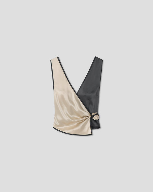 Aisling Sleeveless top - Eucalyptus/Midnight | Nanushka