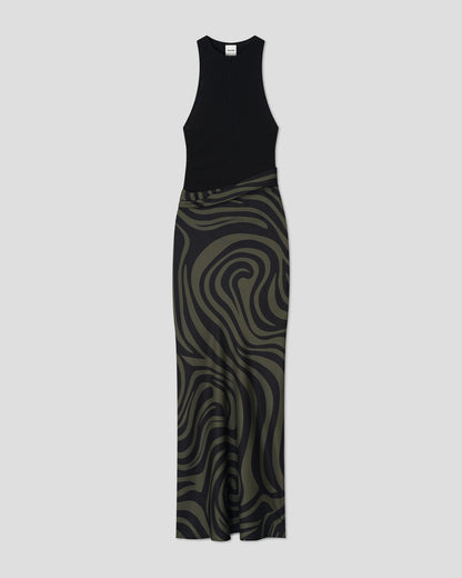 Jordyn Maxi dress - Midnight Green Swirl | Nanushka