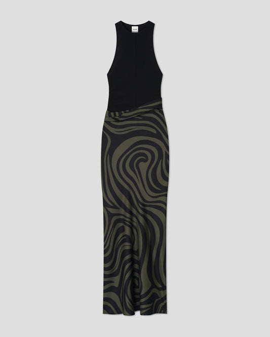 Jordyn Maxi dress - Midnight Green Swirl | Nanushka