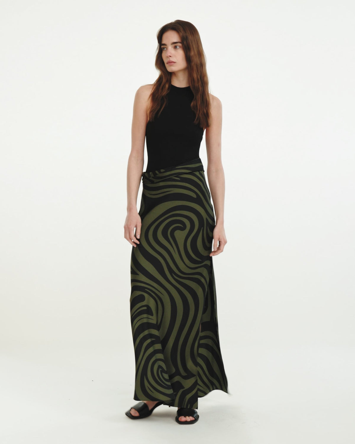 Jordyn Maxi dress - Midnight Green Swirl | Nanushka