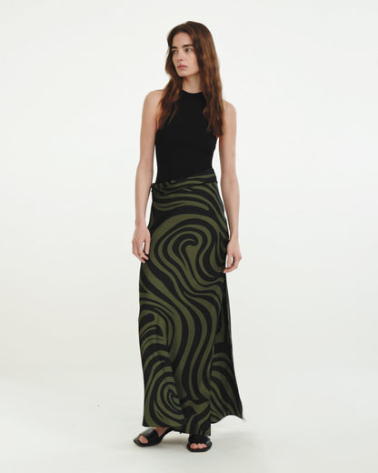 Jordyn Maxi dress - Midnight Green Swirl | Nanushka