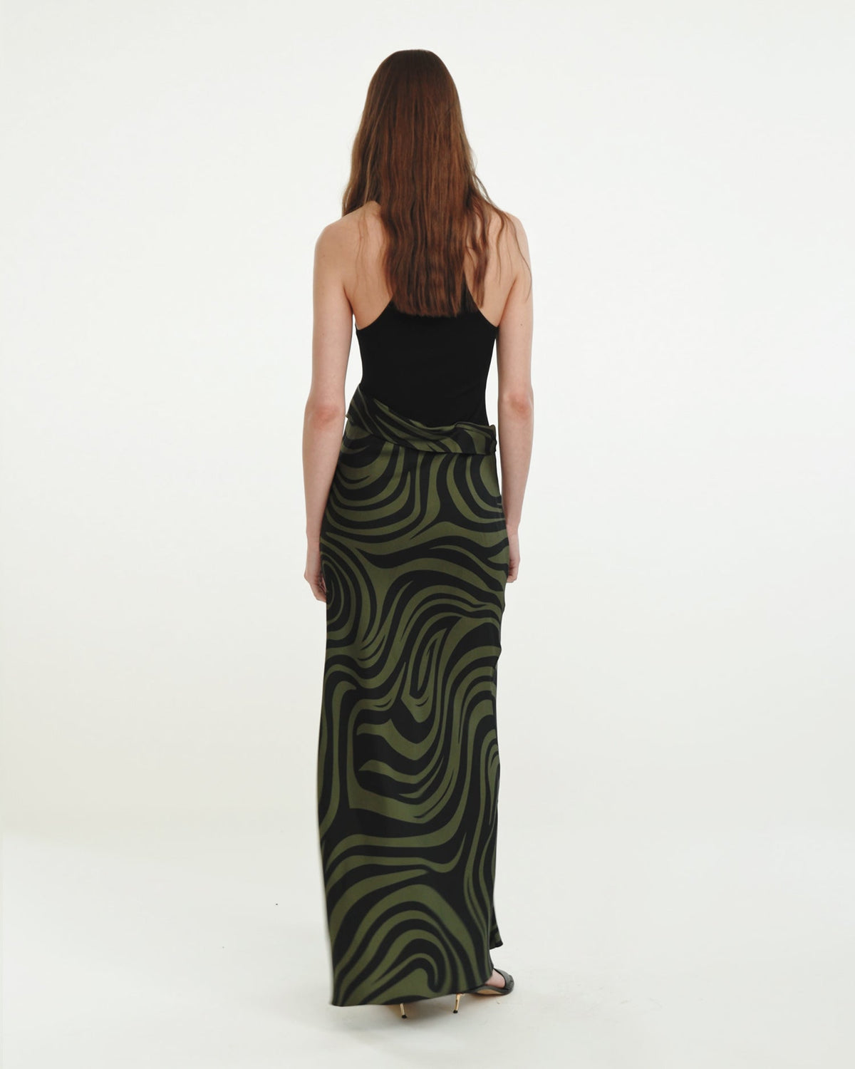 Jordyn Maxi dress - Midnight Green Swirl | Nanushka