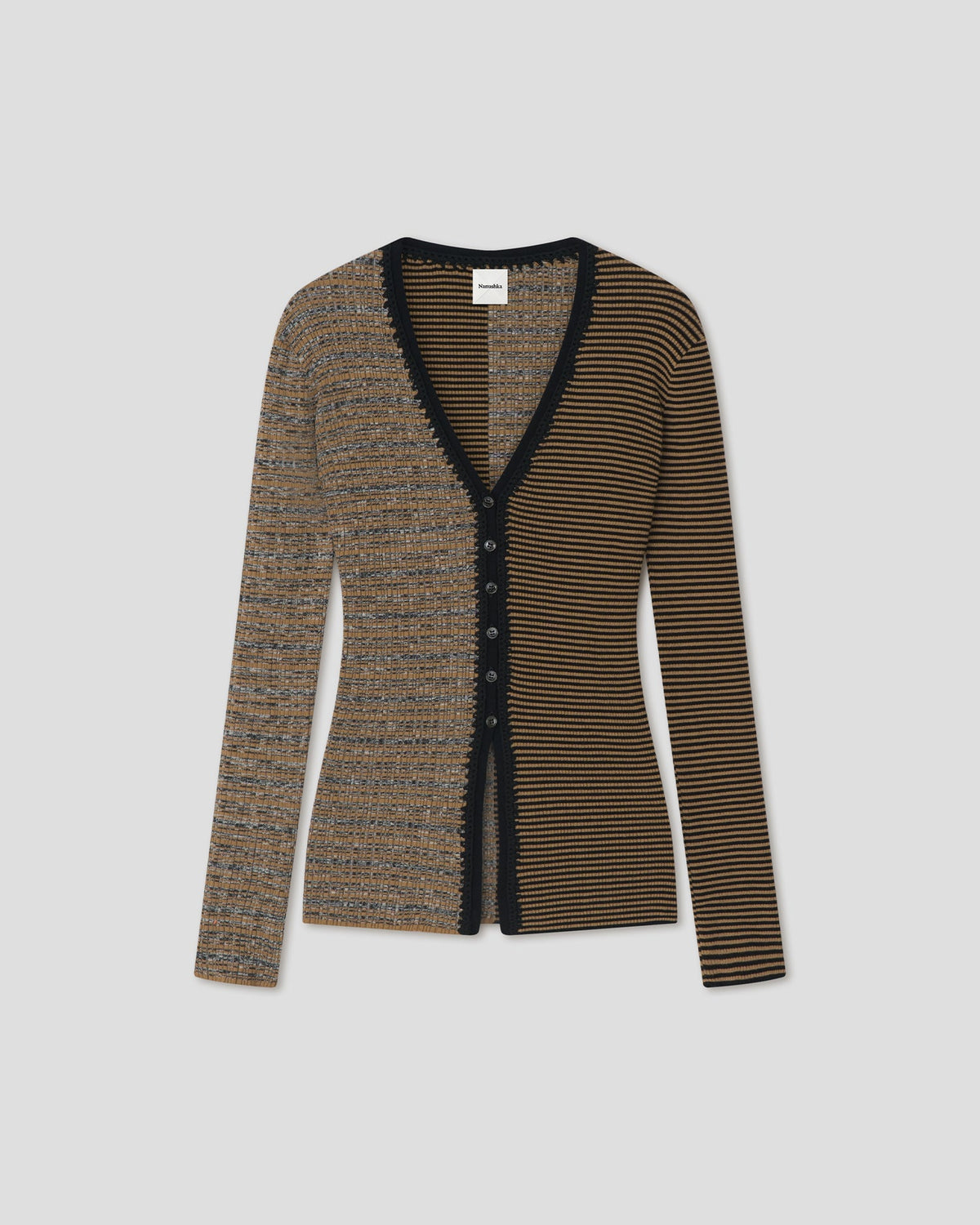 Eluney Cardigan - Curry Stripe/Spacedye | Nanushka