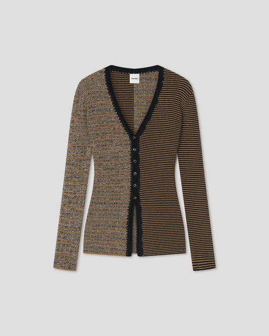 Eluney Cardigan - Curry Stripe/Spacedye | Nanushka